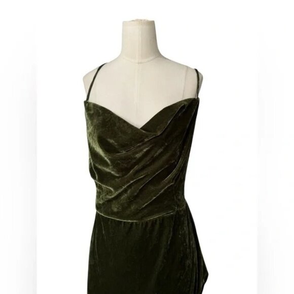 Fashion Nova Love You Mean It Velvet Maxi Dress - Olive - Picture 9 of 9